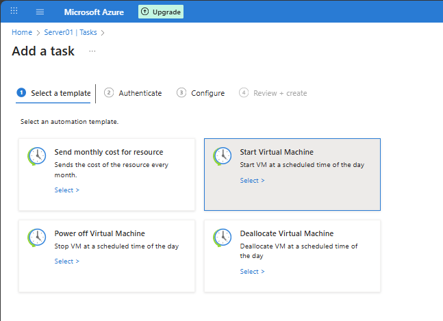 Fase 1 - Select a Template